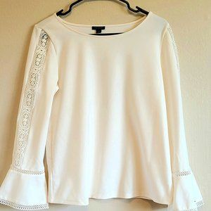 Women's Ann Taylor Beautiful & Elegant Top- White/Off-White Color- Size Small